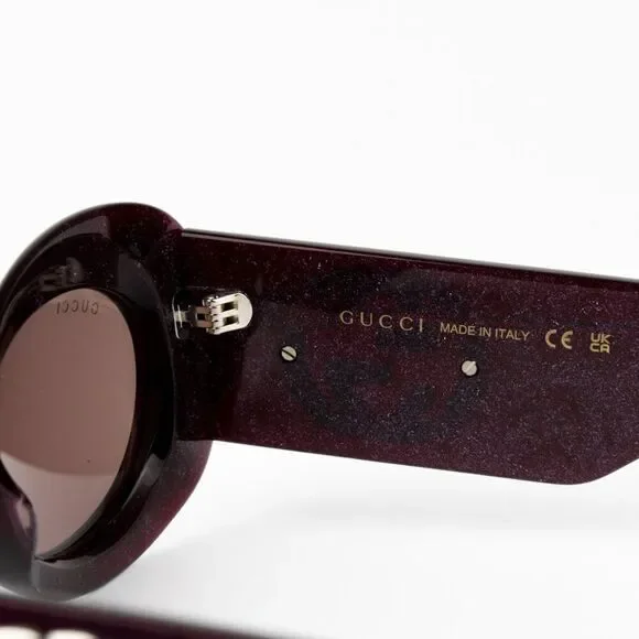 SALE! NEW Gucci GG1696S 003 Violet Women Oval Sunglasses GG 1696S - Picture 8 of 10